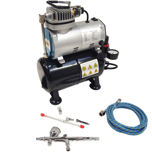 Kompresor z butlą + aerograf AB180 zestaw malarski 2 dysze aerograf cukierniczy aerografy cukiernicze AB-180 zdjęcie nr 4