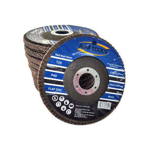 Zestaw 2 sztuki tarcz tarcze do metalu szlifowania lamelka listkowa 125 mm 125mm gr40 P40 AJM Tools Tarcza lamelkowa Elektrokorund płytkowa płytkowe zdjęcie nr 5