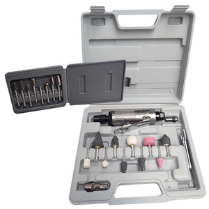 Mini szlifierka 1/4" pneumatyczna Kit AT7032BK trzpieniowa + 8 sztuk frezów HM widiowych do metalu zdjęcie nr 2