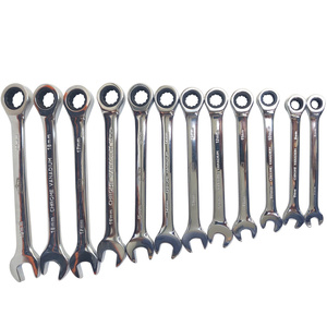 Klucze płasko-oczkowe z grzechotką zestaw 12 szt kluczy 8-19 mm płachta kute CRV CrV Etui polerowane Klucze Płasko Oczkowe z Grzechotką Zestaw Kluczy 8-19mm 12szt Zestaw 12 kluczy zdjęcie nr 6