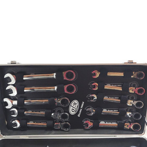 Klucze płasko oczkowe 6-32 z grzechotką łamane 22 ele łamanych zestaw kluczy zdjęcie nr 9