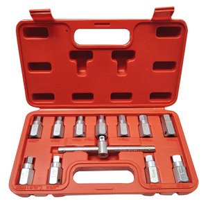 Klucze do korków do oleju 12 cz. zestaw kluczy samochodowe Set Combination Socket Wrench Tools Set 1/2"&1/4" 12 elementów C1006 LT-A1151 1001C YC-02037 zdjęcie nr 2