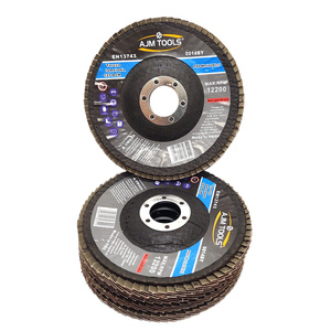 2 sztuki tarcz tarcze do metalu szlifowania lamelka listkowa 125 mm 125mm gr80 P80 AJM Tools Tarcza lamelkowa Elektrokorund płytkowa płytkowe zdjęcie nr 2