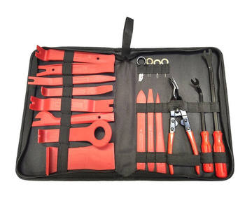 Ściągacze do demontażu tapicerki radia szczypce 19 elementów 1220F zestaw narzędzi do demontażu usuwania tapicerki spinek radia ściągacze zdjęcie nr 6