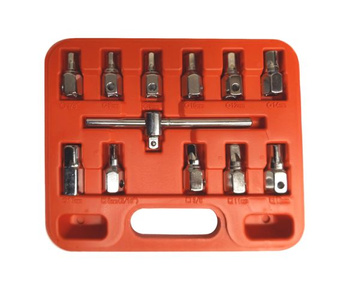 Klucze do korków do oleju 12 cz. zestaw kluczy samochodowe Set Combination Socket Wrench Tools Set 1/2"&1/4" 12 elementów C1006 LT-A1151 1001C YC-02037 zdjęcie nr 11