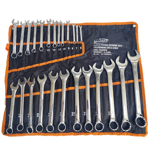 Zestaw kluczy płasko-oczkowych 25 el na płachcie kute polerowane płaskie klucze płasko-oczkowe kształt eliptyczny płachta CRV wzmacniane zdjęcie nr 2