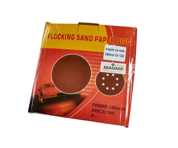 Krążki ścierne 180 mm papier na rzep gr. 120 10 szt ścierny krążek samoprzylepne zdjęcie nr 4