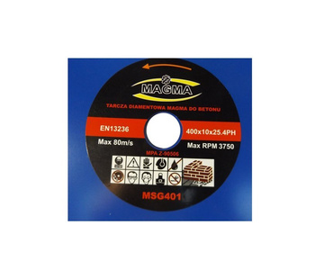 Tarcza diamentowa do cięcia betonu 400x25,4mm 400mm MSG401 Magma MSG 400x25,4 400 x 25,4 400x25,4mm zdjęcie nr 3