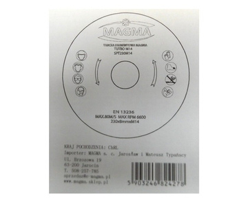 Tarcza diamentowa do cięcia betonu 230mm M14 turbo SPT230M14 Magma FLANGE SPT zdjęcie nr 9