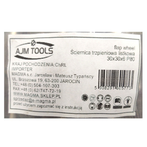 Ściernica trzpieniowa listkowa 30x30x6 P80 listowych na trzpieniu zdjęcie nr 12