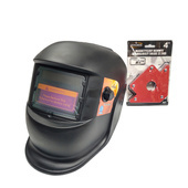 Przyłbica maska spawalnicza z  filtrem 108LD KM1600 czarna + kątownik magnetyczny 22kg