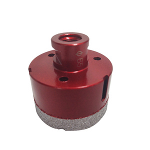 Wiertło nasypowe 65 mm z gwintem M14 czerwone gresu gres otwornica koronka glazura zdjęcie nr 4