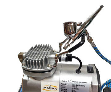 Zestaw malarski kompresor mini z aerografem AB130S dysze 0,2 ; 0,3 ; 0,5 AB-130S zdjęcie nr 4