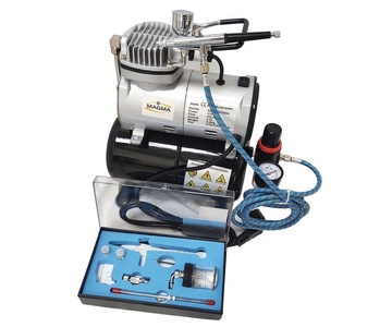 Aerograf 134S kompresor z butlą mini zestaw malarski TG134S TG-134S zdjęcie nr 8