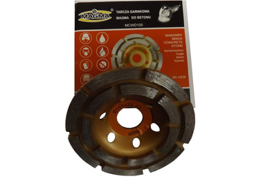 Tarcza diamentowa garnkowa 100x22,2 segmentowa DCWD100 diament 5mm Magma głowica do szlifowania betonu podwójny segment zdjęcie nr 5