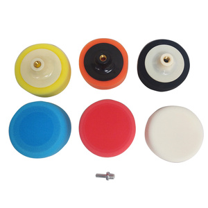 Zestaw gąbek gąbka biała czarna pomarańczowa żółta 125 6 szt miękka średnia twarda 125mm 125xm14 125x45 6 sztuk komplet + trzpień M14 zdjęcie nr 8