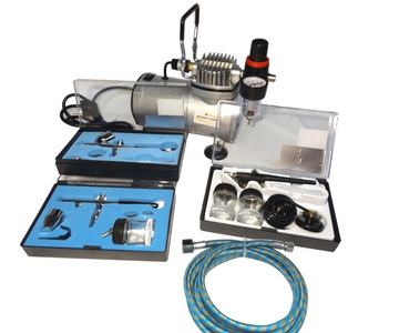 Kompresor do aerografów TC-20BK stojak 3 aerografy TC-20B + AB128P + TG130 + TG138 + wężyk TC-20 TC-20C AB128P TG-130 TG-138 zdjęcie nr 13