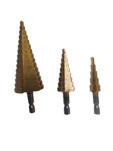 Wiertła stopniowe wiertło rozwiertak 3szt 4-32mm choinkowe stożkowe zestaw wierteł zestaw wierteł stopniowych stożkowych AJM Tools HEX zdjęcie nr 6