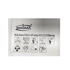 Piła tarcza tarcze do cięcia drewna 450 mm 40t z widią 450x32 mm x 40 zębów widiowa Magma 450x32x40t red 30 mm 25,4 mm 22,23 mm 20 mm 450x30 450x25,4 450x22,23 zdjęcie nr 2
