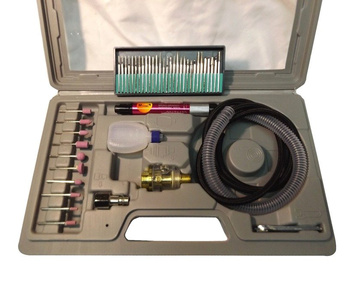 Szlifierka pneumatyczna micro palcowa mini trzpieniowa AT010K + zestaw frezów trzpieniowych 3mm GPS30 zdjęcie nr 2