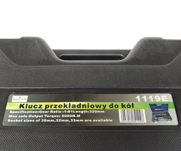 Klucz do kół z przekładnią 30 32 33mm 1:61 + nasadki udarowe 1" klucza 17-41 zestaw 10el. nasadka zdjęcie nr 13
