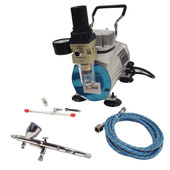 AEROGRAF AB180 + MINI KOMPRESOR 4BAR NOWY VAT DO AEROGRAFII SPRĘŻARKA AIR BRUSH STUDIO AB-180