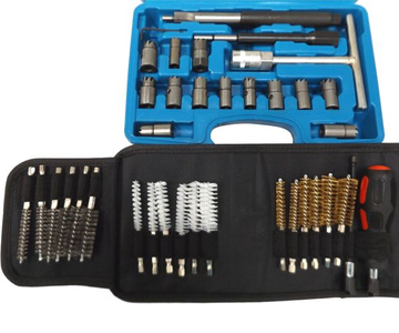 Zestaw frezów frezy do gniazd wtryskowych wtryskiwaczy 17el. + szczotki do czyszczenia gniazd wtryskiwaczy zdjęcie nr 3