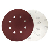 Krążki ścierne 180 mm papier na rzep gr. 220 z otworami 10 szt ścierny krążek samoprzylepne