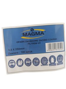 Opaski zaciskowe zaciski czarne 3,6 x 250 mm 3,6x250 z filtrem UV 100szt zdjęcie nr 2