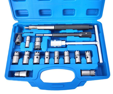 Zestaw frezów frezy do gniazd wtryskowych wtryskiwaczy 17el. + szczotki do czyszczenia gniazd wtryskiwaczy zdjęcie nr 16