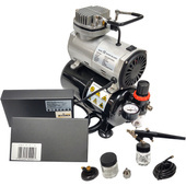 Aerograf AB138 AB-138 AB 138  z kompresorem z butlą zestaw modelarski z dyszą 0,3; 0,5 lub 0,8 jeden aerograf do wyboru