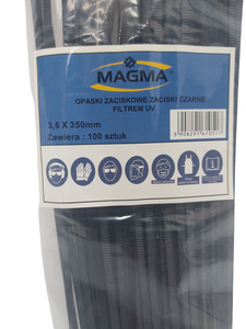 Opaski zaciskowe zaciski czarne 3,6 x 350 mm 3,6x350 z filtrem UV 100szt zdjęcie nr 2