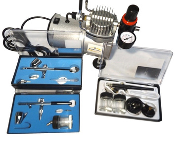 Kompresor do aerografów TC-20BK stojak 3 aerografy TC-20B + AB128P + TG130 + TG138 + wężyk TC-20 TC-20C AB128P TG-130 TG-138 zdjęcie nr 14