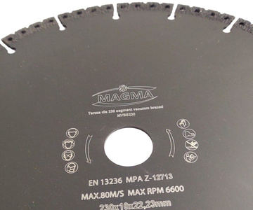 Tarcza diamentowa 230mm do stali kamionki gres vacuum MVBS 230 Magma MVBS + ALLCUT 230x22,2 230 x 22,2 230x22,2mm wielozadaniowa zdjęcie nr 3