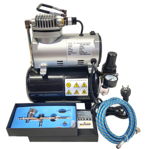 Kompresor z butlą + aerograf AB180 zestaw malarski 2 dysze aerograf cukierniczy aerografy cukiernicze AB-180 zdjęcie nr 15