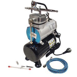 Kompresor z butlą + aerograf AB180 zestaw malarski 2 dysze aerograf cukierniczy aerografy cukiernicze AB-180 zdjęcie nr 10