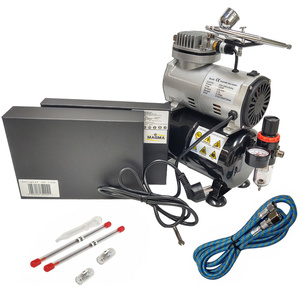 Aerograf AB-130K AB130K AB 130K kompresor z butlą zestaw malarski mini zdjęcie nr 17