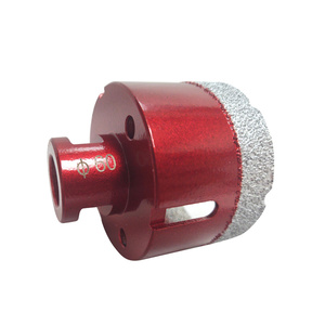 Wiertło nasypowe 60 mm z gwintem M14 czerwone gresu gres otwornica koronka glazura zdjęcie nr 6