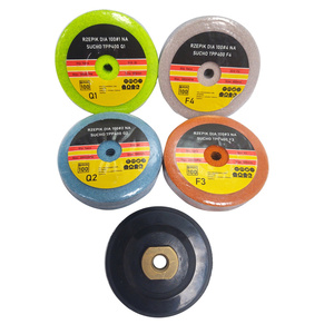 Zestaw 4 Tarcz diamentowa rzepik na sucho 100 mm TPP400 czterostopniowy Q1 Q2 F3 F4 szlifowania gres gresu kamień granit marmur poler polerowania polerska fazowania + dysk 100 wzmocniony rzep zdjęcie nr 2