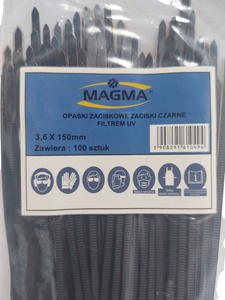 Opaski zaciskowe zaciski czarne 3,6 x 150 mm 3,6x150 z filtrem UV 100szt zdjęcie nr 5