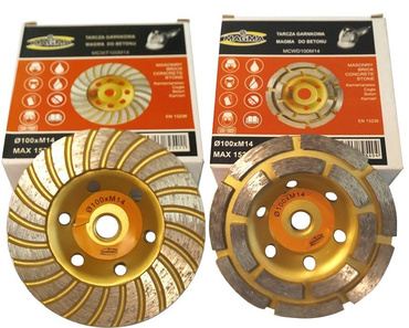 Tarcze diamentowe garnkowe 100mm M14 segmentowa dwurzędowa turbo 100 M14 Magma Tarcze do szlifowania betonu garnkowa 100 M14 zestaw 100xM14 100M14 100 M14 zdjęcie nr 1