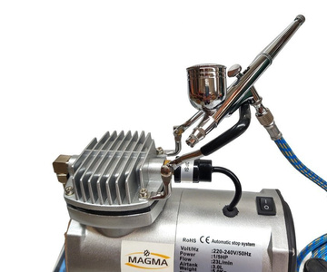 AEROGRAF AB-130 AB 130 AB130 Z DYSZĄ 0,2 0,3 0,5 + MINI KOMPRESOR 4BAR Z KOMPRESOREM zdjęcie nr 3