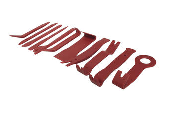 Zestaw ściągaczy do tapicerki 11 cz. spinek kołków łomy dźwignie 11el otwieraki otwieracze klucze trim removal set nylon 11pcs + zestaw kluczy do demontażu pinów wyjmaki i złączy instalacji elektrycznych zdjęcie nr 8