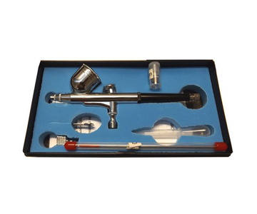 AEROGRAF AB130 Z DYSZĄ 0,2, 0,3 + MINI KOMPRESOR 4BAR + STOJAK AB-130 AB 130 zdjęcie nr 4