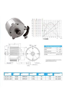 Silnik elektryczny 24V 750W XYD14 do pojazdu zdjęcie nr 3