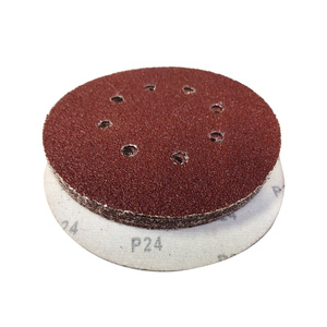 Krążki ścierne 180 mm papier na rzep gr. 24 z otworami 10 szt ścierny krążek samoprzylepne otwory 90mm zdjęcie nr 14