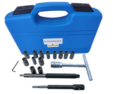 Zestaw frezów frezy do gniazd wtryskowych wtryskiwaczy 17el. + szczotki do czyszczenia gniazd wtryskiwaczy zdjęcie nr 20