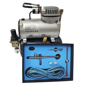 Kompresor z butlą kompresor do aerografu oryginał TC-20T + Aerograf AB136K AB 136K AB-136K bez logo super jakość do aerografii mini Airbrush compressor zdjęcie nr 16