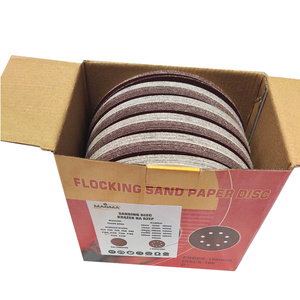 Krążki ścierne 180 mm papier na rzep gr. 60 z otworami 100 szt ścierny krążek samoprzylepne otwory 110mm zdjęcie nr 7