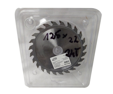 Piła tarcza tarcze do cięcia drewna 125mm 24t z widią 125x22,23-22 mm x 24 zębów widiowa AJM Tools 125x22,2x24t zdjęcie nr 1